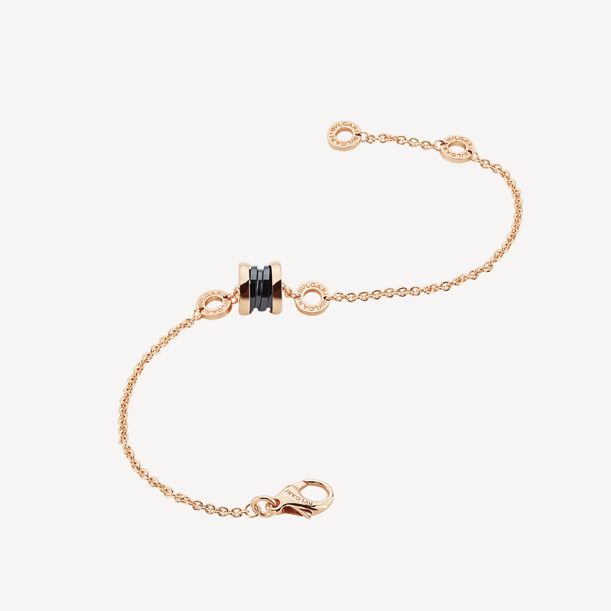 LUXEIFY ZERO 1 SOFT PINK GOLD AND BLACK CERAMIC BRACELET
