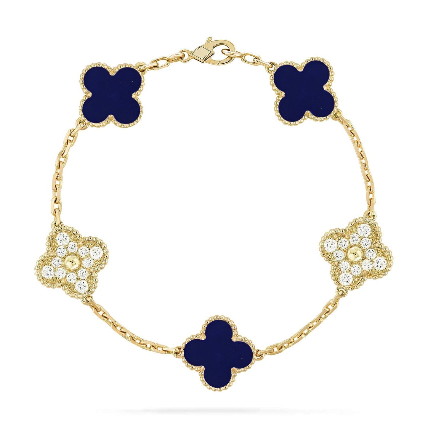 CLOVER 5 MOTIF LAPIS LAZULI BRACELET COLLECTION