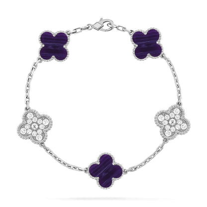 CLOVER 5 MOTIF PURPLE STRIPES BRACELET COLLECTION