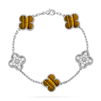 CLOVER 5 MOTIFS TIGER EYE BRACELET COLLECTION