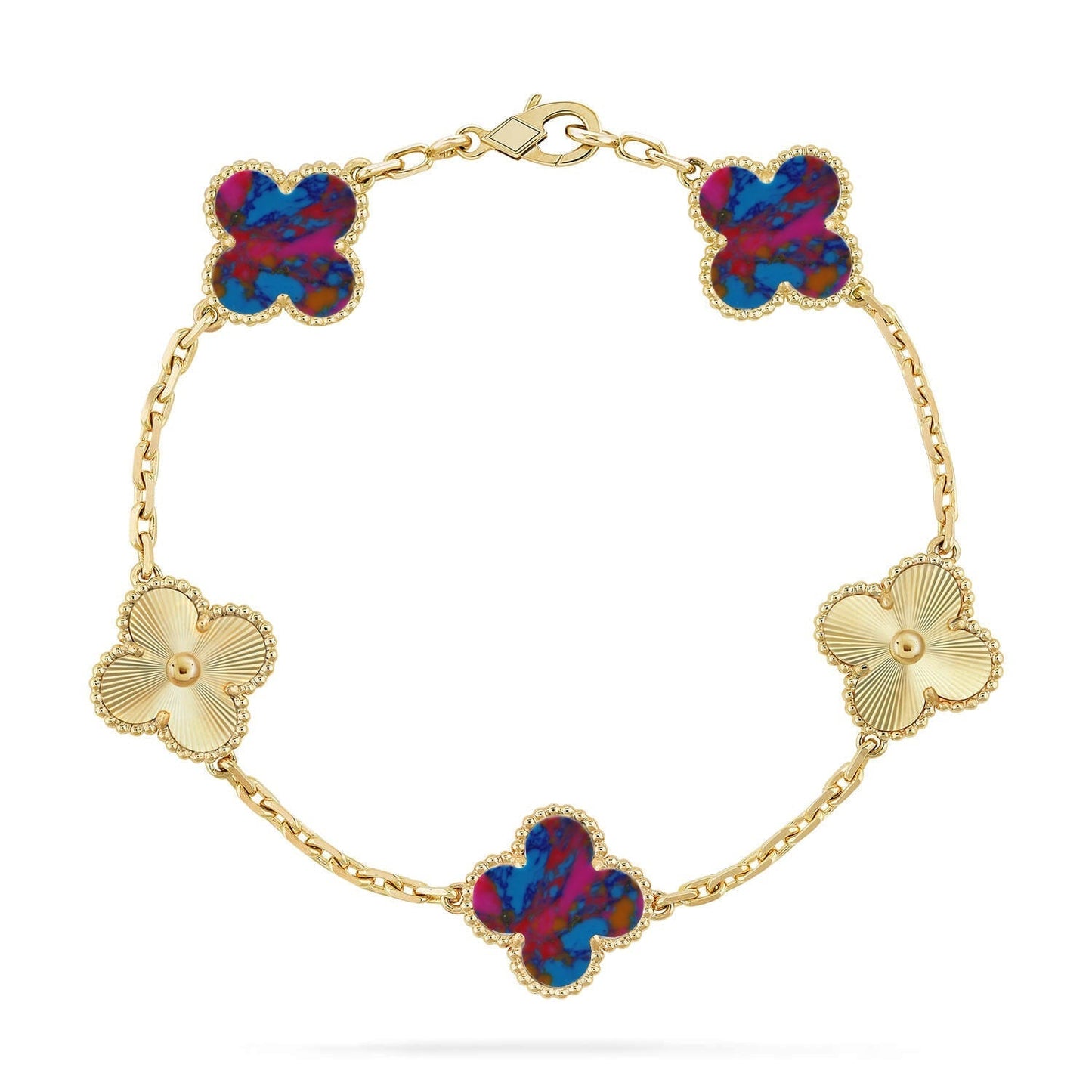 CLOVER 5 MOTIF COLOR GEMSTONES BRACELET COLLECTION