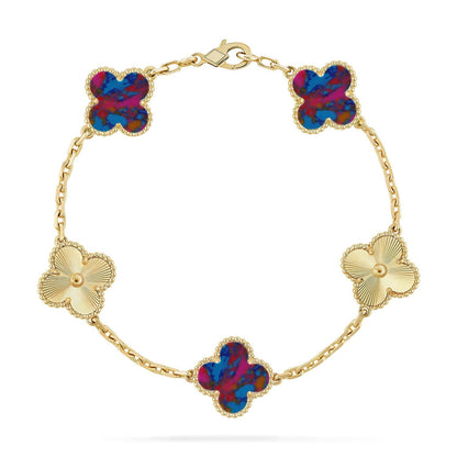 CLOVER 5 MOTIF COLOR GEMSTONES BRACELET COLLECTION