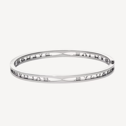 LUXEIFY ZERO 1 SPIRAL LOGO SILVER BRACELET