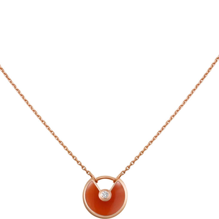 LUXEIFY AMULETTE GOLD CARNELIAN ONYX NECKLACE