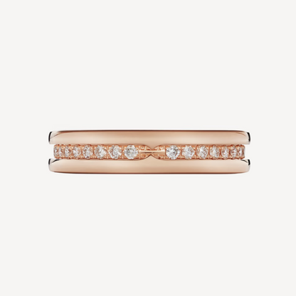 LUXEIFY ZERO 1 ONE-BAND PAVED DIAMONDS ON THE SPIRAL RING