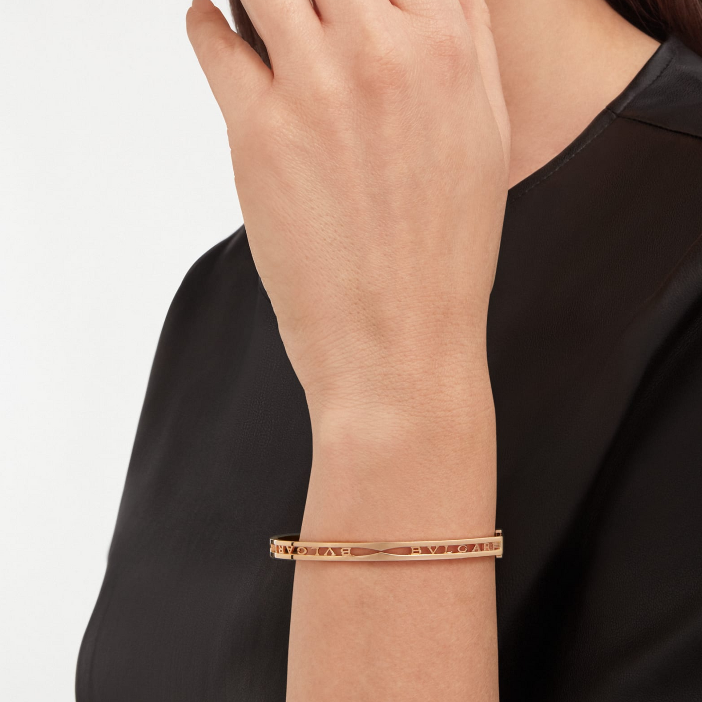 LUXEIFY ZERO 1 SPIRAL LOGO PINK GOLD BRACELET