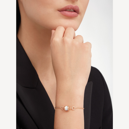 LUXEIFY ZERO 1 SOFT PINK GOLD AND WHITE CERAMIC BRACELET