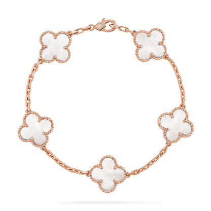 CLOVER WHITE PEARL MOP 5 MOTIF BRACELET COLLECTION