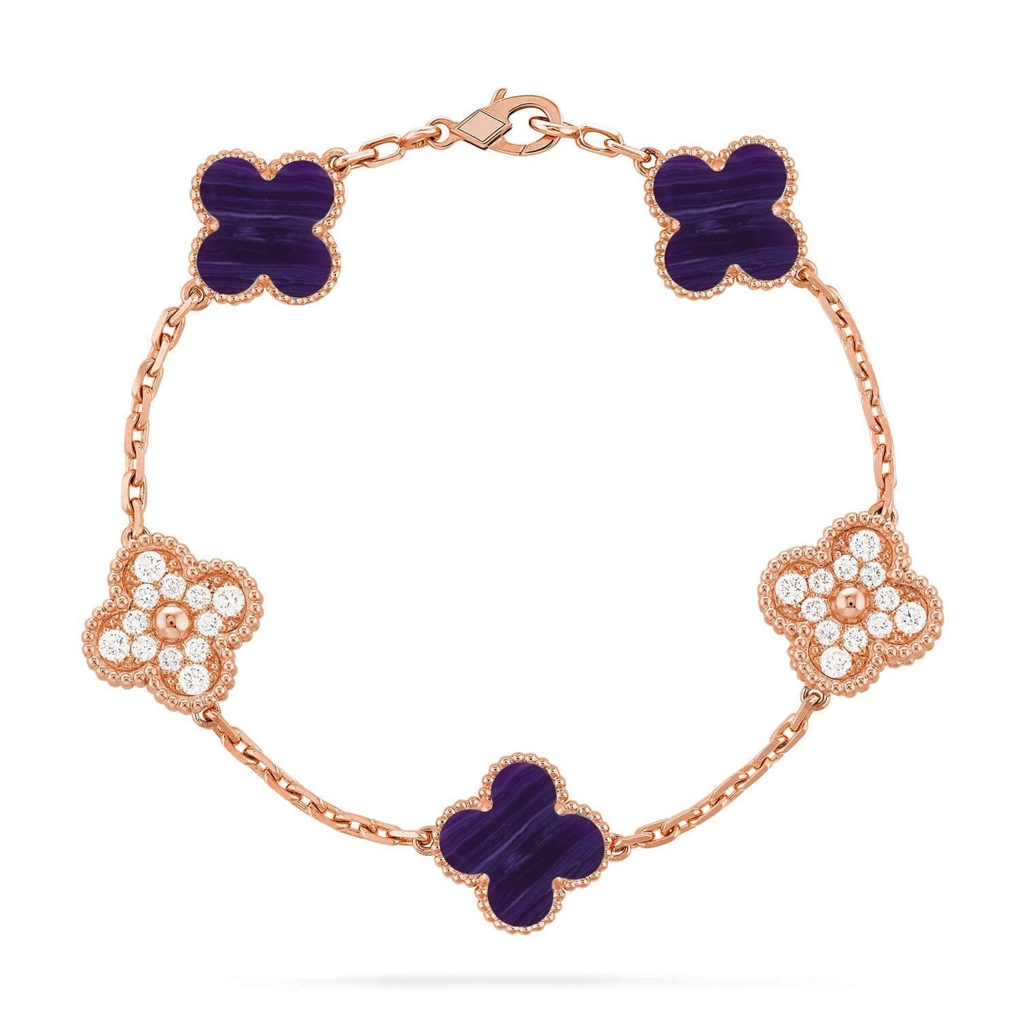 CLOVER 5 MOTIF PURPLE STRIPES BRACELET COLLECTION