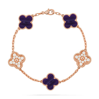 CLOVER 5 MOTIF PURPLE STRIPES BRACELET COLLECTION