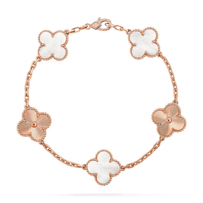 CLOVER WHITE PEARL MOP 5 MOTIF BRACELET COLLECTION