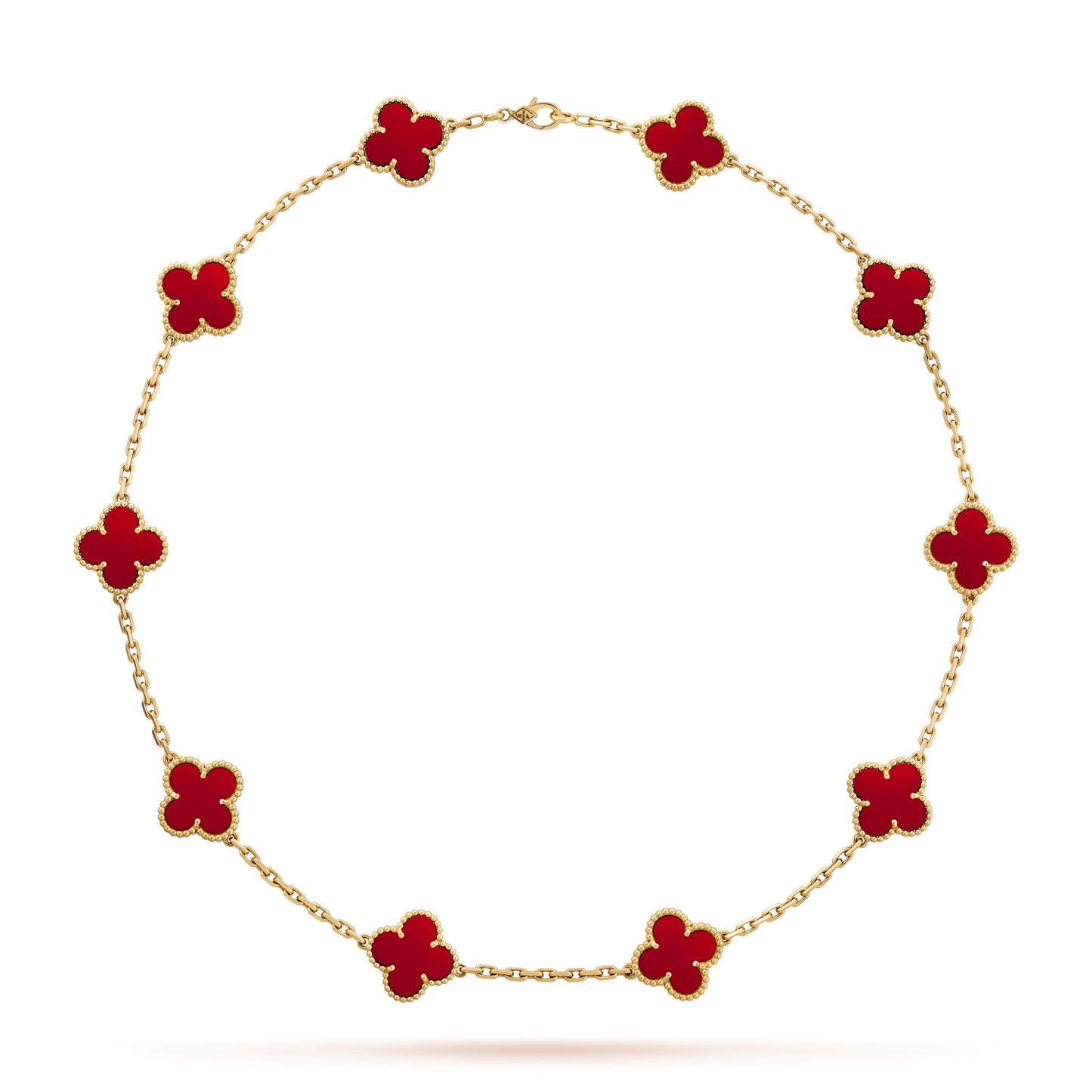 CLOVER 10 MOTIFS CARNELIAN NECKLACE
