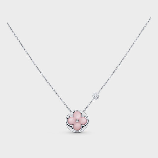 LUXEIFY SUN MOTIF PINK MOP SILVER BRACELET