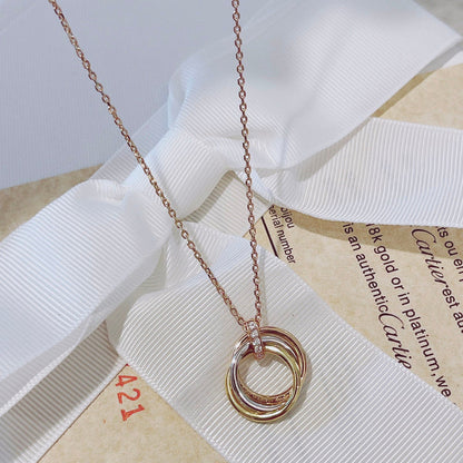 LUXEIFY TRINITY NECKLACE GOLD  DIAMONDS