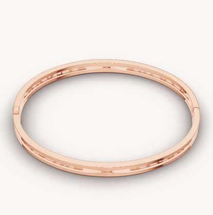 LUXEIFY ZERO 1 SPIRAL LOGO PINK GOLD BRACELET