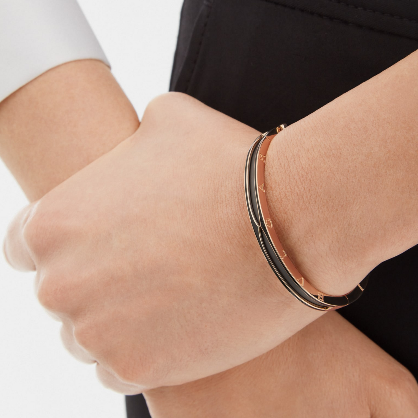LUXEIFY ZERO 1 PINK GOLD WITH MATTE BLACK CERAMIC BRACELET