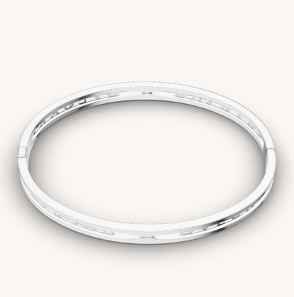 LUXEIFY ZERO 1 SPIRAL LOGO SILVER BRACELET
