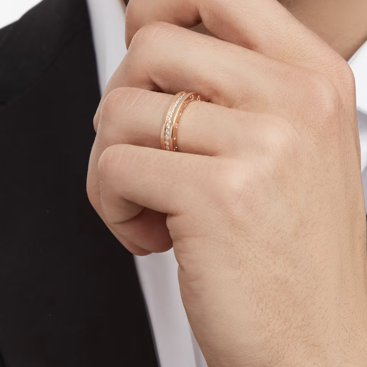 LUXEIFY ZERO 1 ONE-BAND PAVED DIAMONDS ON THE SPIRAL RING