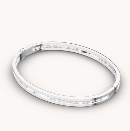 LUXEIFY ZERO 1 SPIRAL LOGO SILVER BRACELET