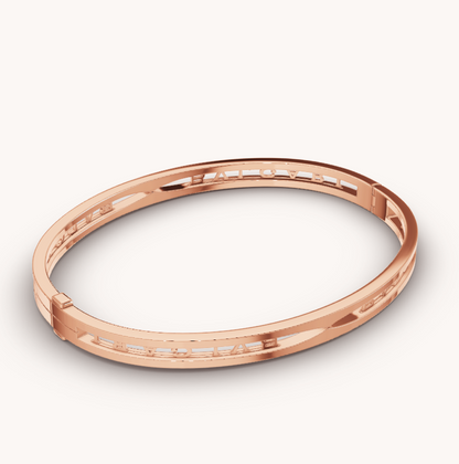 LUXEIFY ZERO 1 SPIRAL LOGO PINK GOLD BRACELET