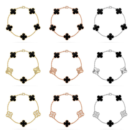 CLOVER 5 MOTIF ONYXS BRACELET COLLECTION