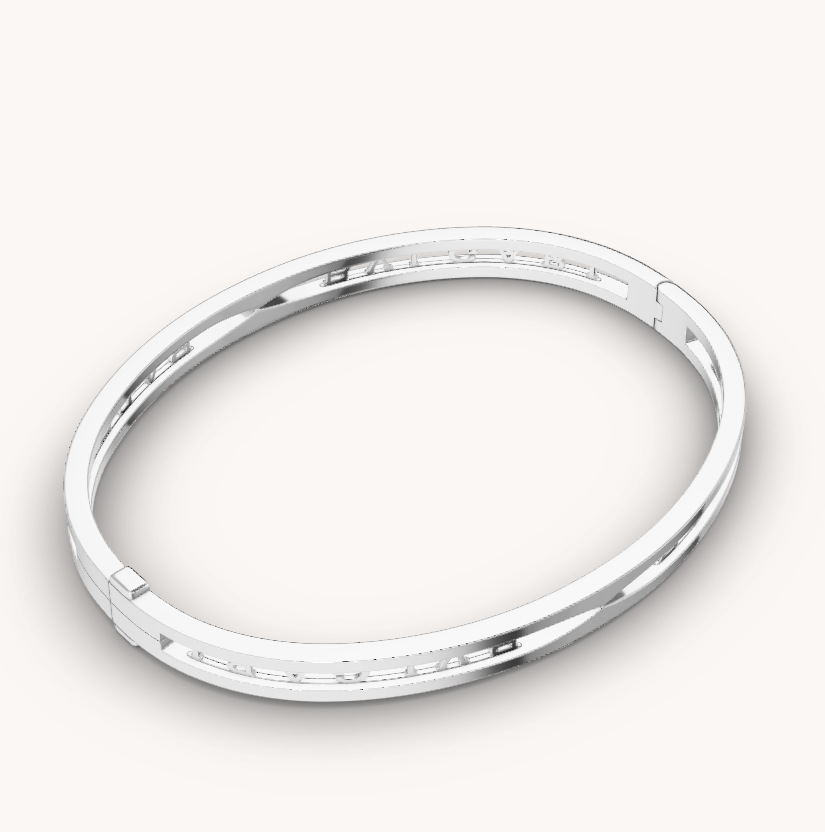 LUXEIFY ZERO 1 SPIRAL LOGO SILVER BRACELET