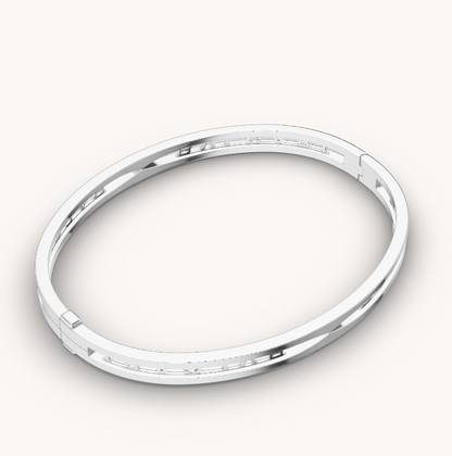 LUXEIFY ZERO 1 SPIRAL LOGO SILVER BRACELET