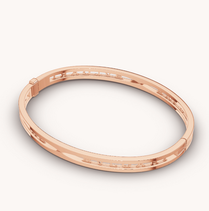 LUXEIFY ZERO 1 SPIRAL LOGO PINK GOLD BRACELET