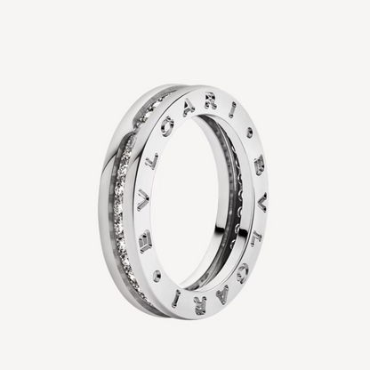 LUXEIFY ZERO 1 ONE-BAND PAVED DIAMONDS ON THE SPIRAL RING