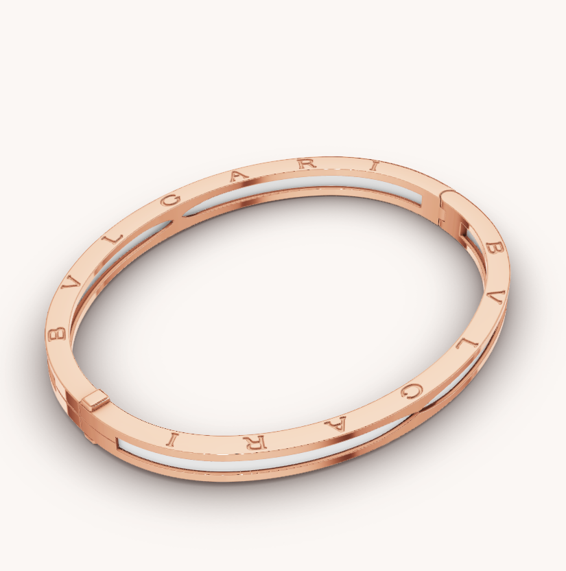 LUXEIFY ZERO 1 PINK GOLD WITH WHITE CERAMIC BRACELET