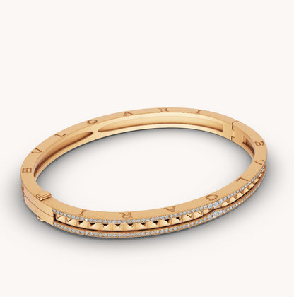 LUXEIFY ZERO 1 SPIRAL AND PAVED DIAMOND GOLD BRACELET
