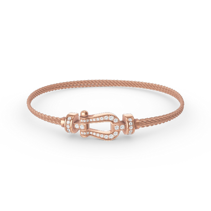 LUXEIFY FORCE SMALL HORSESHOE  DIAMOND CHAIN ROPE BRACELET
