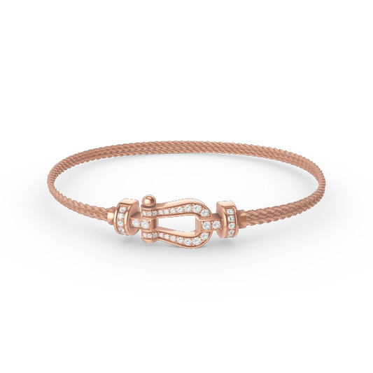 LUXEIFY FORCE SMALL HORSESHOE  DIAMOND CHAIN ROPE BRACELET