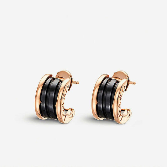 LUXEIFY ZERO 1 PINK GOLD CERAMIC EARRINGS