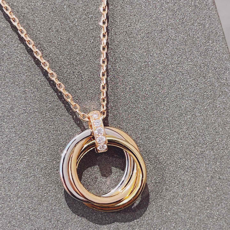 LUXEIFY TRINITY NECKLACE GOLD  DIAMONDS