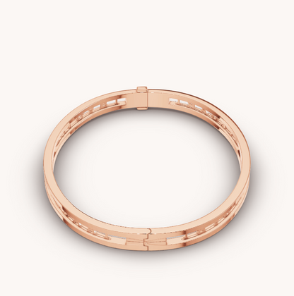 LUXEIFY ZERO 1 SPIRAL LOGO PINK GOLD BRACELET