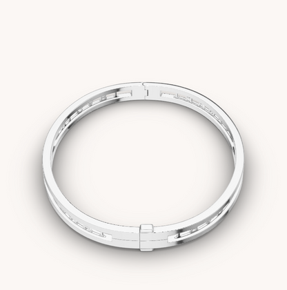 LUXEIFY ZERO 1 SPIRAL LOGO SILVER BRACELET