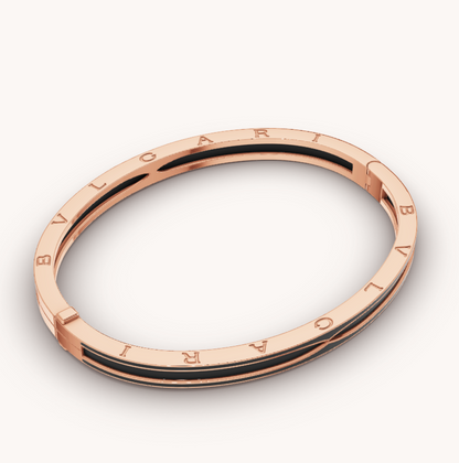 LUXEIFY ZERO 1 PINK GOLD WITH MATTE BLACK CERAMIC BRACELET
