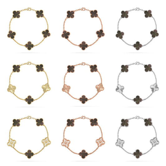 CLOVER 5 MOTIF GRAY MOP BRACELET COLLECTION