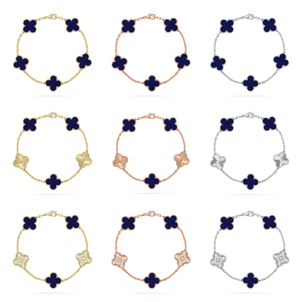 CLOVER 5 MOTIF LAPIS LAZULI BRACELET COLLECTION