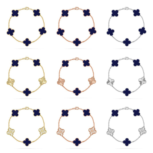 CLOVER 5 MOTIF LAPIS LAZULI BRACELET COLLECTION