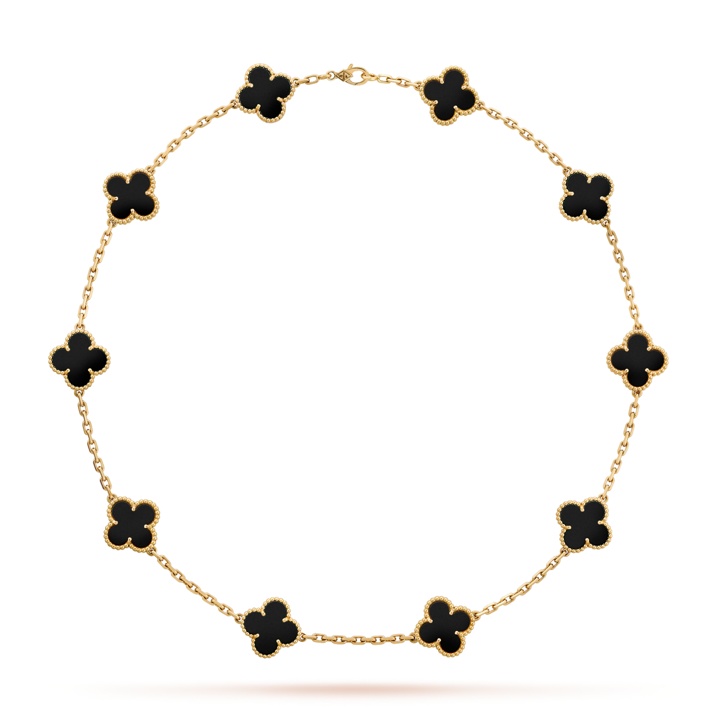 CLOVER 10 MOTIFS ONYX NECKLACE