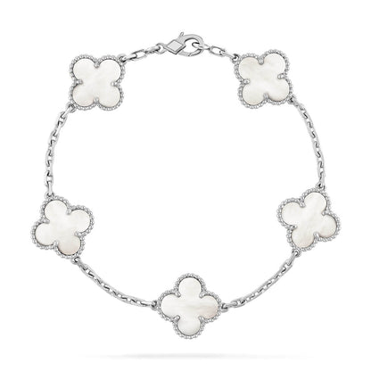 CLOVER WHITE PEARL MOP 5 MOTIF BRACELET COLLECTION