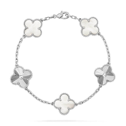 CLOVER WHITE PEARL MOP 5 MOTIF BRACELET COLLECTION