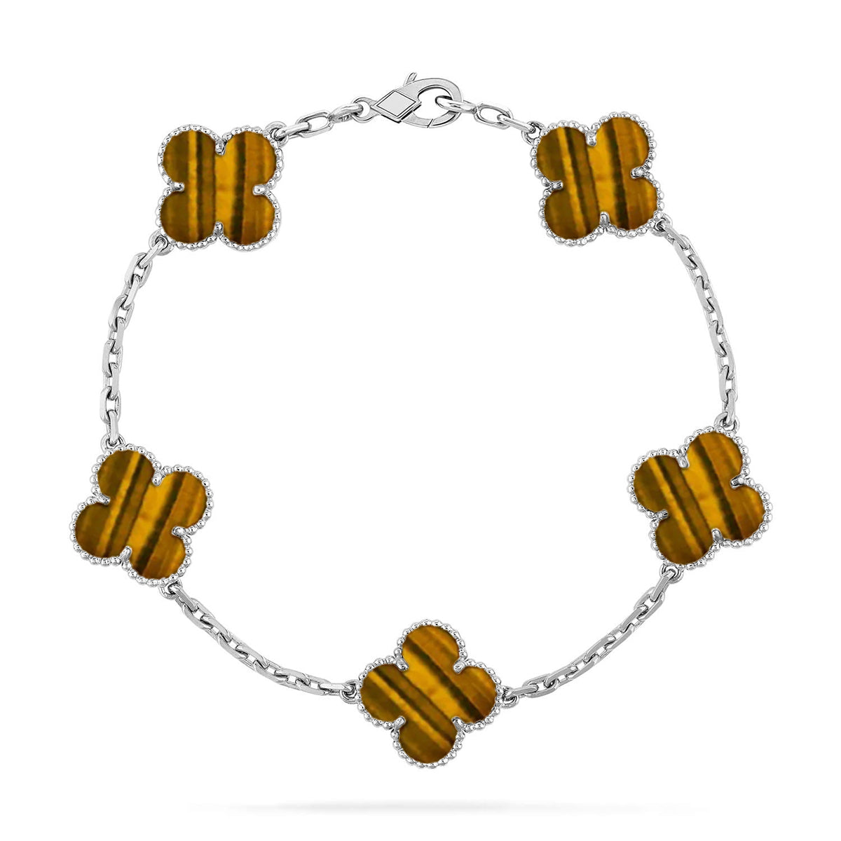 CLOVER 5 MOTIFS TIGER EYE BRACELET COLLECTION