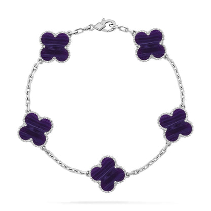 CLOVER 5 MOTIF PURPLE STRIPES BRACELET COLLECTION