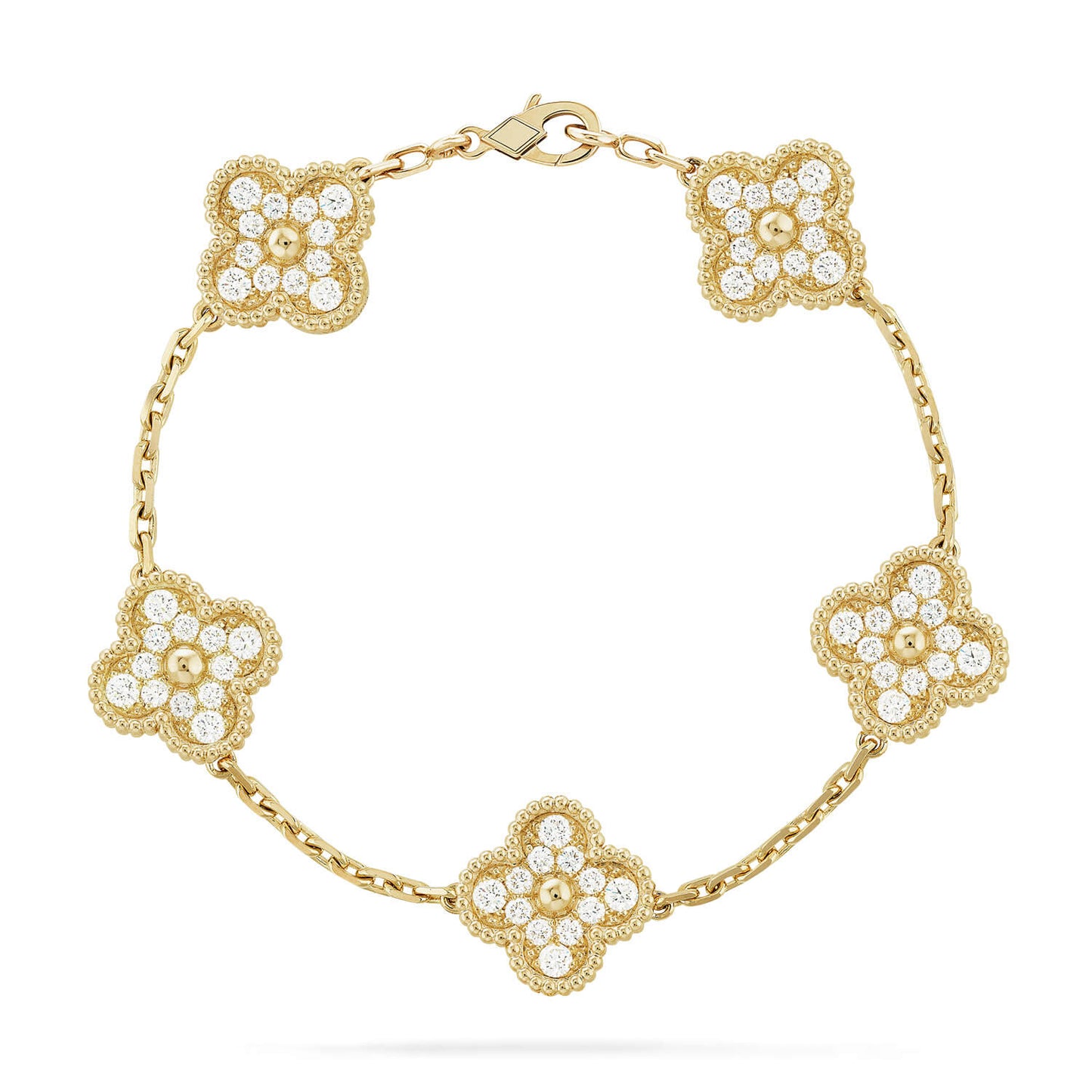 CLOVER 5 MOTIF FULL DIAMOND BRACELET COLLECTION