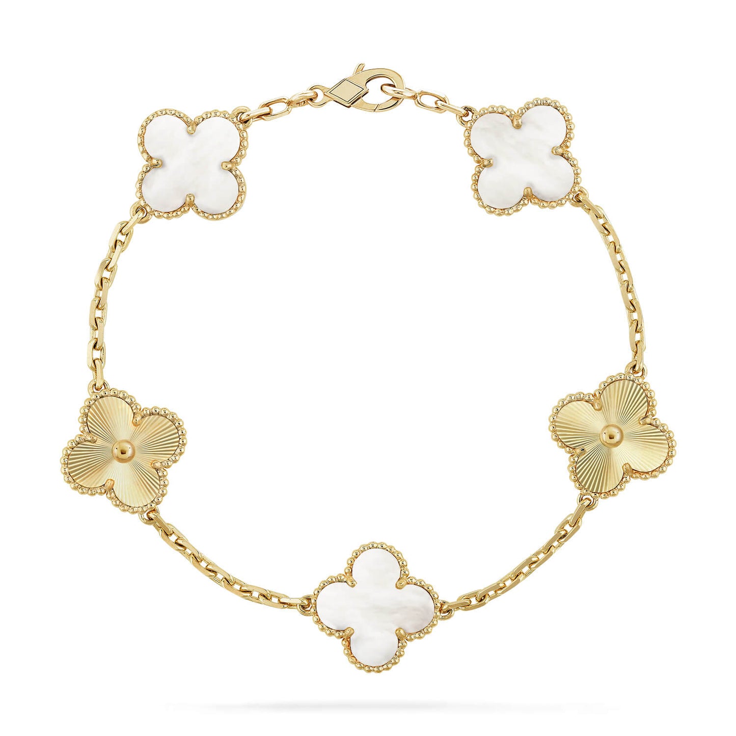 CLOVER WHITE PEARL MOP 5 MOTIF BRACELET COLLECTION