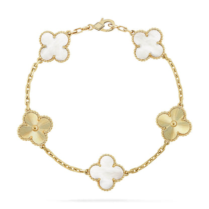 CLOVER WHITE PEARL MOP 5 MOTIF BRACELET COLLECTION