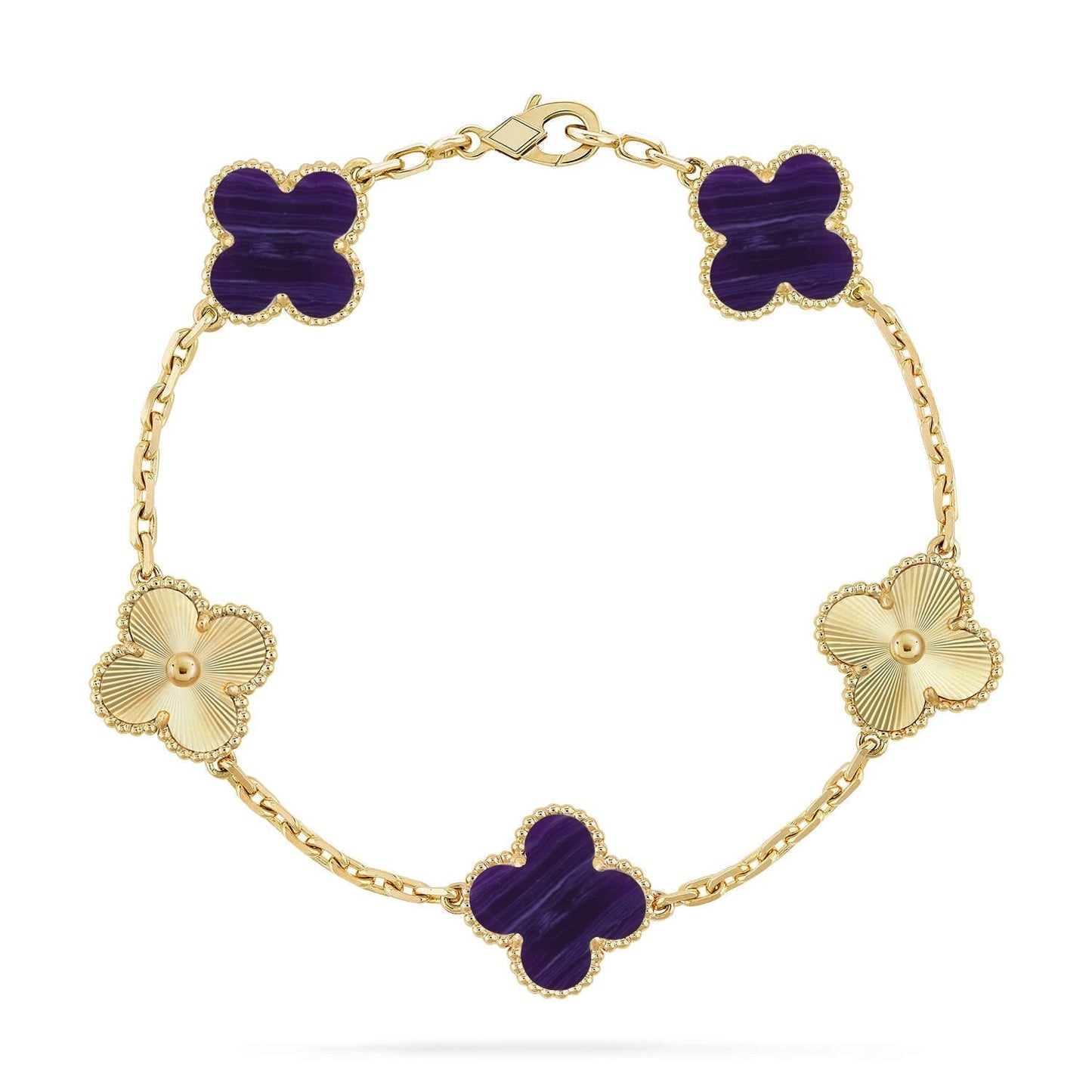 CLOVER 5 MOTIF PURPLE STRIPES BRACELET COLLECTION